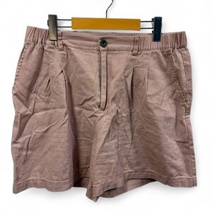 High-Rise Pleated Cottagecore 100% Cotton Shorts in Dusty Mauve